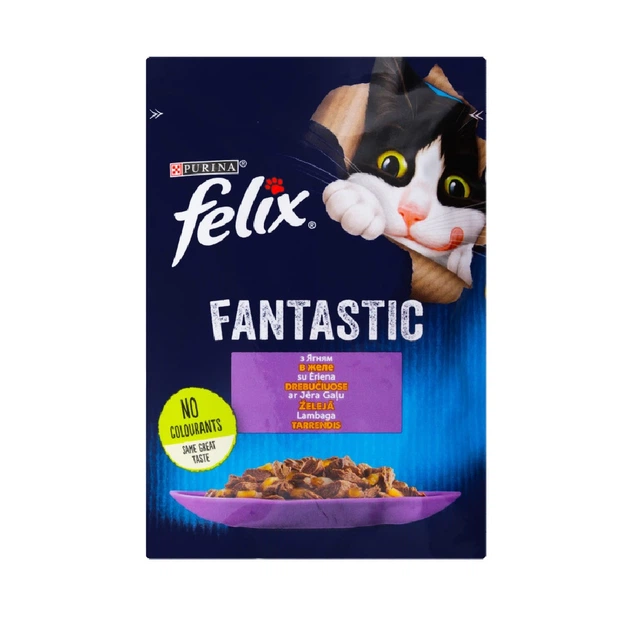 Влажный корм для кошек Purina Felix Fantastic с ягненком в желе 85 г (7613039838969) - Фото 1 Влажный корм для кошек Purina Felix Fantastic с ягненком в желе 85 г (7613039838969) - изображение 1