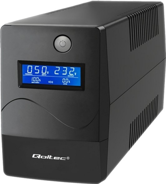 UPS Qoltec Monolith 1000VA 600W LCD USB RJ45 (5901878539805) - obraz 1