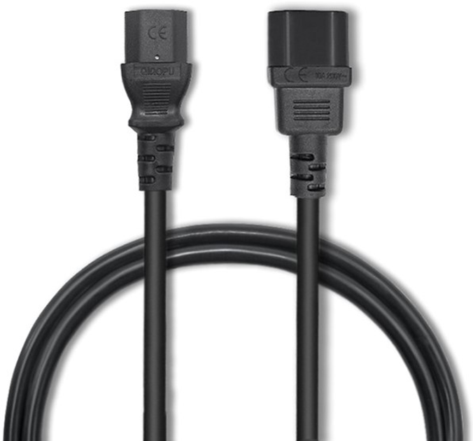 Kabel zasilający do UPS Qoltec IEC C13-C14 1.8m Black (5901878538976) - obraz 2