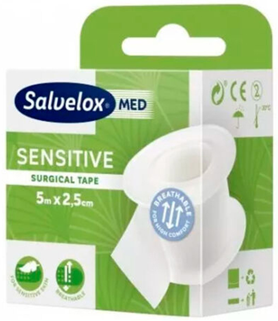 Plastry Salvelox Med Sensitive Surgical Tape 2.5 cm x 2 m (7310610026127) - obraz 1