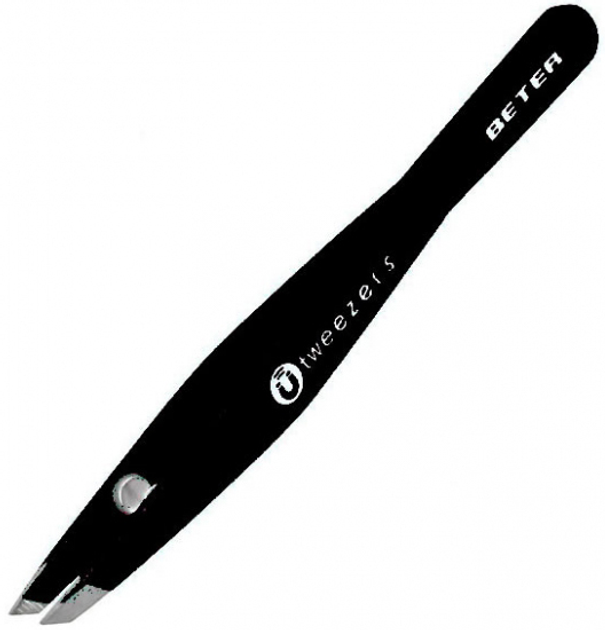 Pęseta do brwi Beter Tweezers Magnetic Slanted Tip Black (8412122099084) - obraz 1