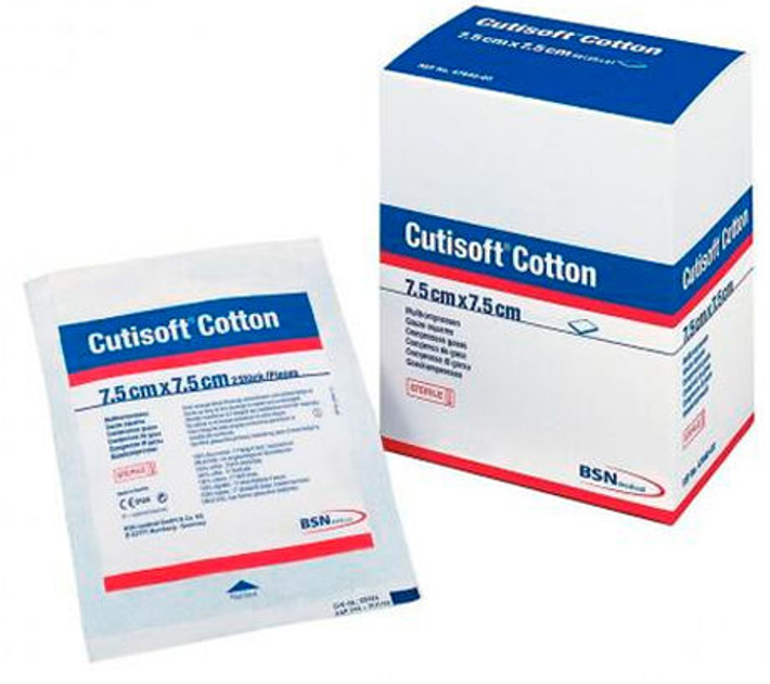 Пластырь Bsn Medical Cutisoft Sterile Gauze Pads 7.5 x 7.5 см 12 шт (4042809592672) - изображение 1