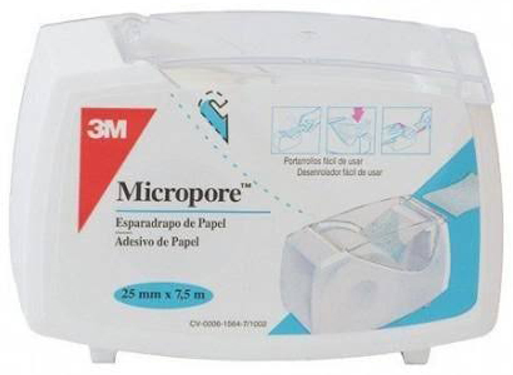 Пластырь 3M Esparadrapo Micropore Blanco 7.5 х 2.5 см (8470001631626) - изображение 1