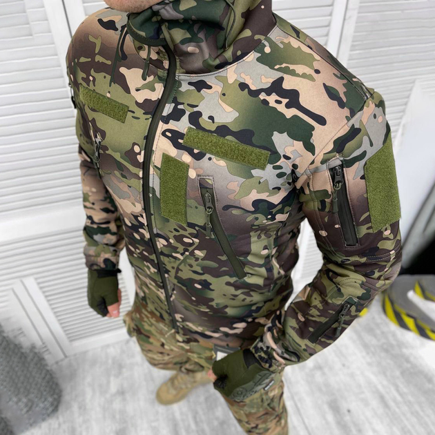 Чоловіча демісезонна Куртка SoftShell на флісі з капюшоном та липучками під шеврони мультикам розмір XXL - зображення 2