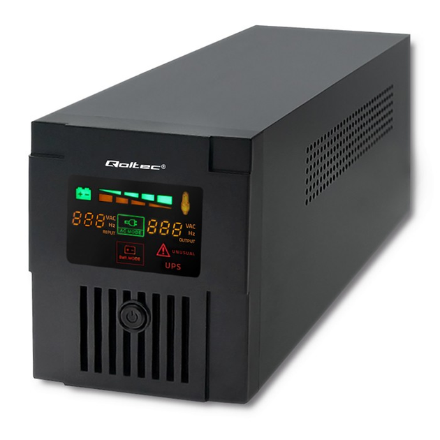 ИБП Qoltec Monolith 1000VA (600W) Black (5901878539539) - изображение 1