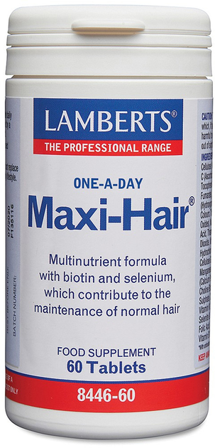 Suplement diety Lamberts Maxi-Hair 60 tabletek (5055148412548) - obraz 1