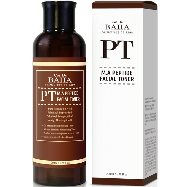 Пептидний тонер для обличчя Cos De Baha M.A Peptide Facial Toner 200 мл (PT) - Фото 2 Пептидний тонер для обличчя Cos De Baha M.A Peptide Facial Toner 200 мл (PT) - зображення 2