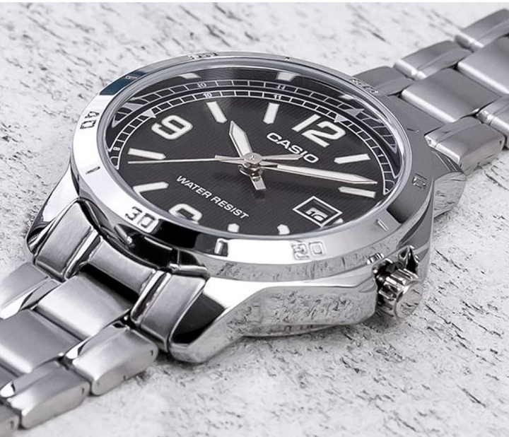 Мужские наручные часы CASIO MTP-V004D-1B2UDF Серебро\черный экран ...