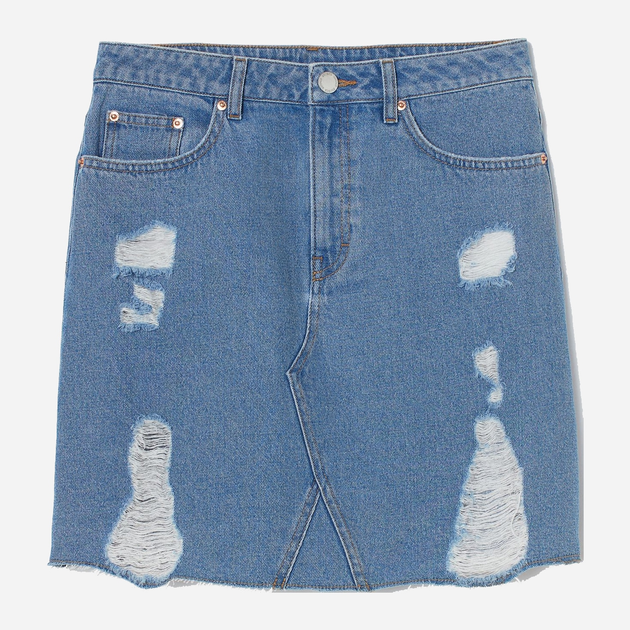 Акція на Спідниця джинсова міні літня жіноча H&M Q401-6918551 36 Блакитна від Rozetka