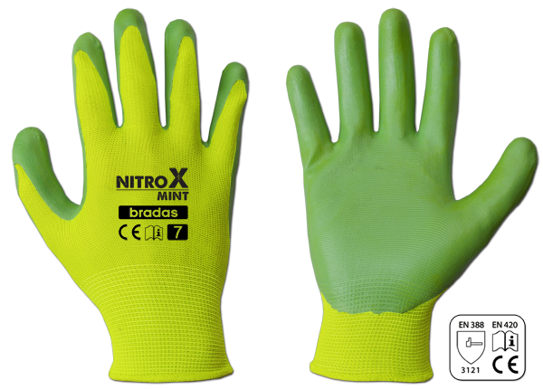 Рукавички захисні NITROX MINT нітрил, розмір 6, RWNM6 - Фото 1 Рукавички захисні NITROX MINT нітрил, розмір 6, RWNM6 - изображение 1