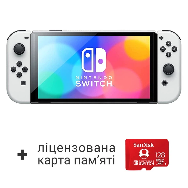 Nintendo Switch 白 Ігрова приставка Nintendo Switch OLED White купити, ціна та