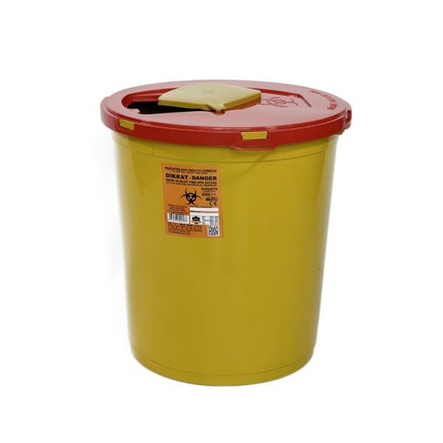 Контейнер для утилізації медичних відходів 25 л, вторинний пластик, жовтий - зображення 2
