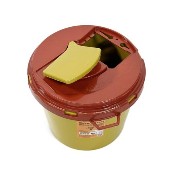 Контейнер для медицинских отходов 3.5 л, вторичный пластик, желтый - изображение 2