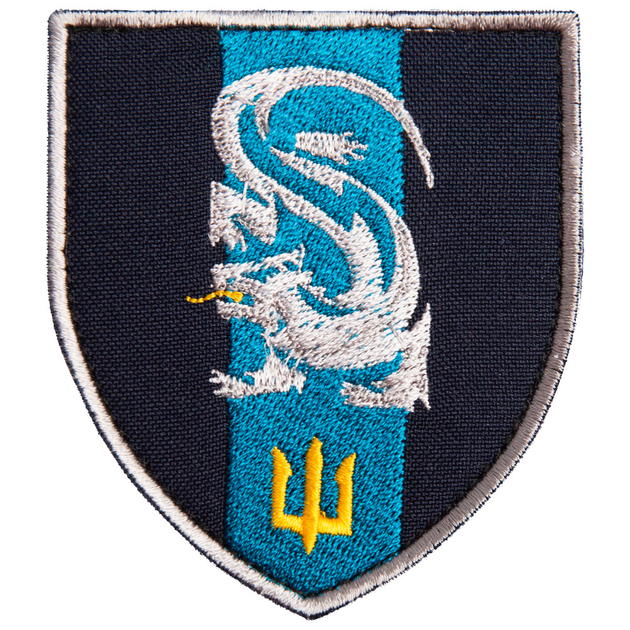 Шеврон нашивка на липучці Морська піхота 7х8 см синій - зображення 1