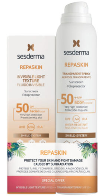 Набір сонцезахисний Sesderma Repaskin Invisible Fluid SPF 50 200 мл + Repaskin Invisible Fluid SPF50 50 мл (8429979472694) - зображення 1