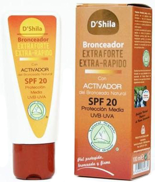 Сонцезахисний крем Shila Protector Solar Con Bronceador Extra Rpido SPF20 100 мл (8436002856635) - зображення 1