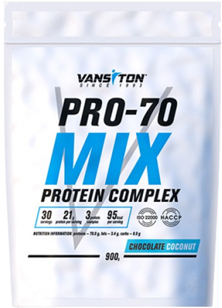 Протеїн Vansiton Protein Pro-70 900 г Chocolate-coconut (4820106592973) - зображення 1