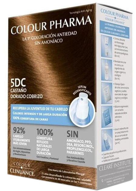 Farba kremowa z utleniaczem do włosówColor Clinuance Pharma 5DC Castaño Dorado 170 ml (8429449027263) - obraz 1
