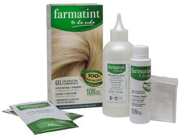 Farba kremowa bez utleniacza do włosów Farmatint Gel Coloración Permanente 10n-rubio Platino 135m (8470001791191) - obraz 2