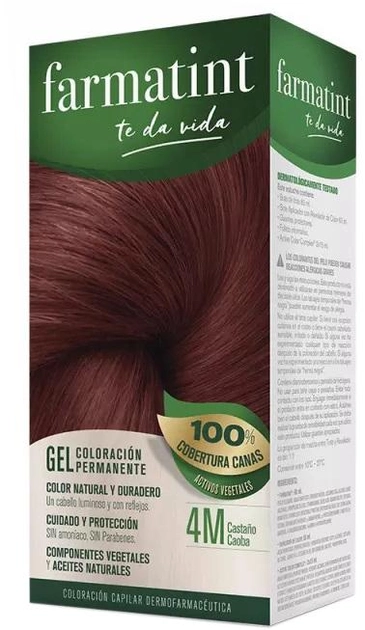 Farba kremowa bez utleniacza do włosów Farmatint Gel Coloración Permanente 4m-Kasztan mahoń 135 ml (8470001790514) - obraz 1