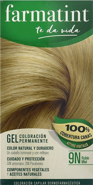 Farba kremowa bez utleniacza do włosów Farmatint Gel Coloración Permanente 9n-rubio Miel 150 ml (8470001791276) - obraz 1