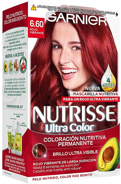 Farba kremowa z utleniaczem Garnier Tinte Pelo Nutrisse 6.60 Rojo Intenso 60 ml (3600541375789) - obraz 1