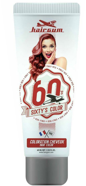 Крем-фарба для волосся без окислювача Hairgum Sixty's Color Hair Color Only Red 60 мл (3426354087837) - зображення 1