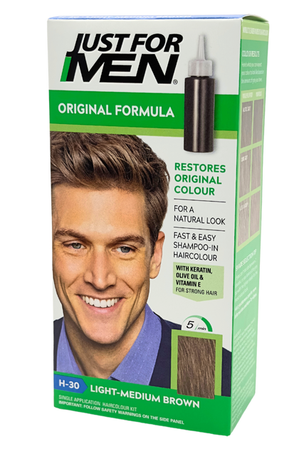 Farba kremowa z utleniaczem do włosów Just For Men Shampoo-in Haircolour H30 Light Medium Brown 66 ml (5010934003430) - obraz 2