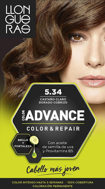 Farba kremowa bez utleniacza do włosów Llongueras Tinte Pelo 5.34 Pincel Capa 135 ml (8411126061103) - obraz 1
