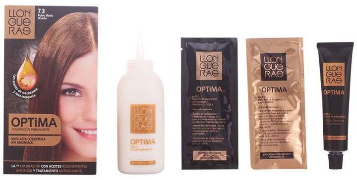 Farba kremowa z utleniaczem do włosów Llongueras Optima Permanent Hair Colour Ammonia Free 7.3 Medium Golden Blond 152 ml (8432225052021) - obraz 2