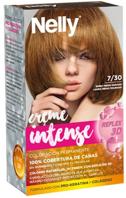 Farba kremowa z utleniaczem Nelly Creme Intense Tint 7/30 Medium Golden Blonde 60 ml (8411322222179) - obraz 1