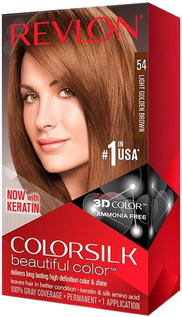 Farba kremowa z utleniaczem do włosów Revlon Professional Colorsilk Ammonia Free 54 Light Golden Brown 60 ml (309978695547) - obraz 1
