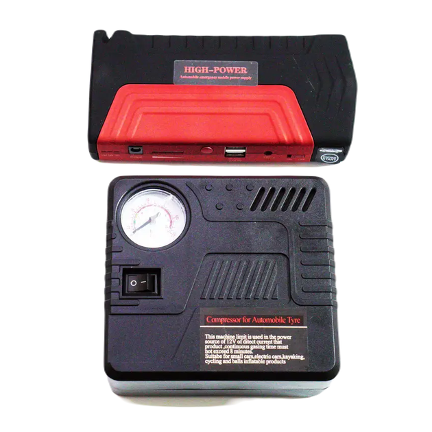 Пуско-зарядное автомобильное устройство High Power 20b 20000 mAh 4хUSB + Фонарик + Компрессор (3_01139) - изображение 7