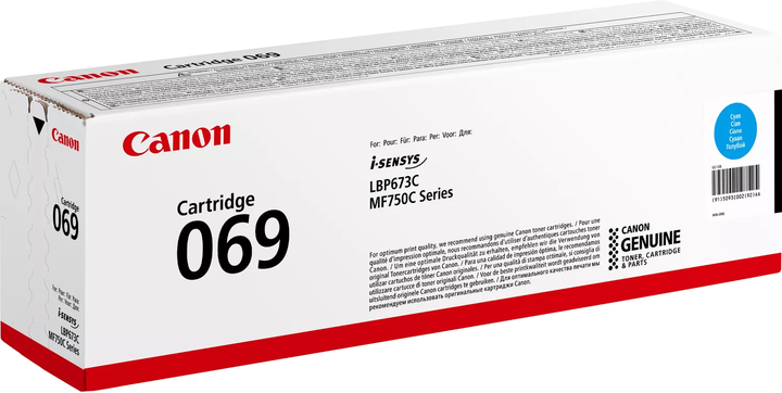 Картридж Canon 069 MF752Cdw/MF754Cdw/LBP673Cdw Cyan (1900 сторінок) (5093C002) - зображення 4