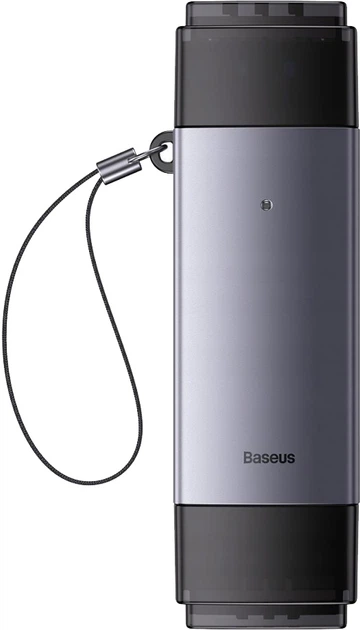 Czytnik kart Baseus Lite Series USB Type-A & Type-C - SD/TF Grey (WKQX060113) - obraz 2