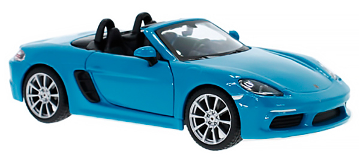 Автомодель Bburago Porsche 718 Boxster (1:24) металева синя (4893993012671) - зображення 3