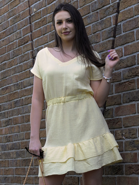 Sukienka trapezowa damska Merribel Dalirena M Cytrynowa (5907621627218) - obraz 1