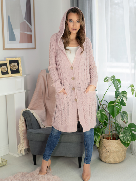 Кардиган жіночий Merribel Limis One size Рожевий (5907621619640) - зображення 4