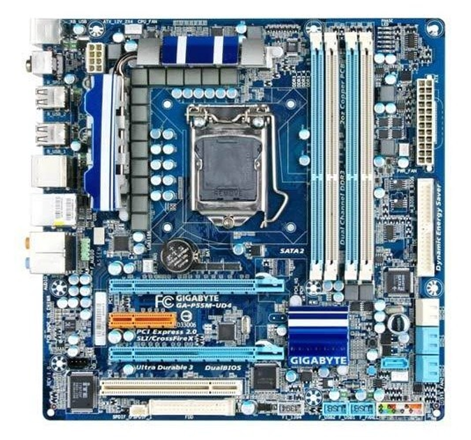 Материнская плата Socket 1156 GIGABYTE GA-P55M-UD4 SLI ( s1156, 4 СЛОТА ...