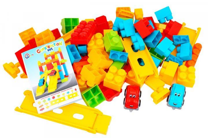 Блочный детский конструктор Technok Toys 90 деталей, 2 машинки 6825 - изображение 2