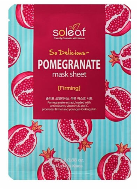 Maseczka do twarzy na tkaninie Soleaf So Delicious Pomegranate Mask Sheet Firming 25 g (8809389032853) - obraz 1