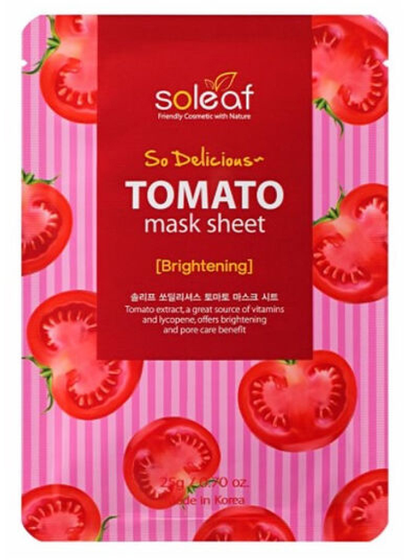 Тканинна маска для обличчя Soleaf So Delicious Tomato Mask Sheet Brightening 25 г (8809389032846) - зображення 1