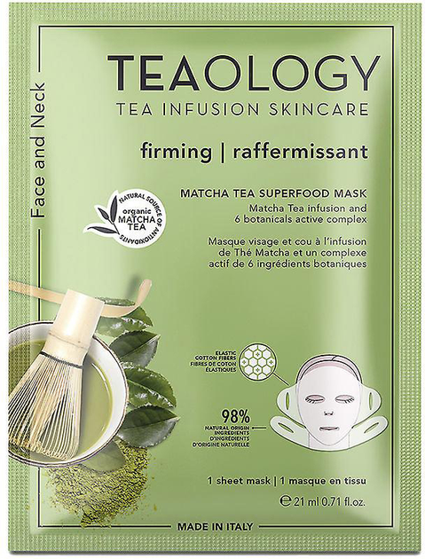 Тканинна маска для обличчя Teaology Matcha Tea Firming & Nourishing Mask 21 мл (8050148500919) - зображення 1