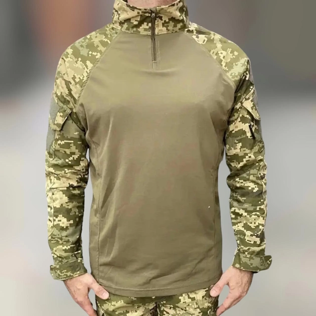 Армейская тактическая рубашка Убакс со вставками под локти Wolftrap Пиксель 2XL - изображение 1