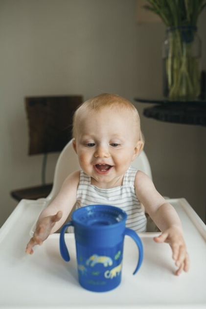 Кружка-непроливайка Dr. Brown's 360 Tumbler Without Spout Blue With Handles Синя 200 мл (72239323809) - зображення 3