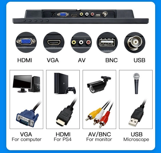 POS монитор OTM-1330W сенсорный usb, VGA, HDMI 13.3" - Фото 4 POS монитор OTM-1330W сенсорный usb, VGA, HDMI 13.3" - изображение 4