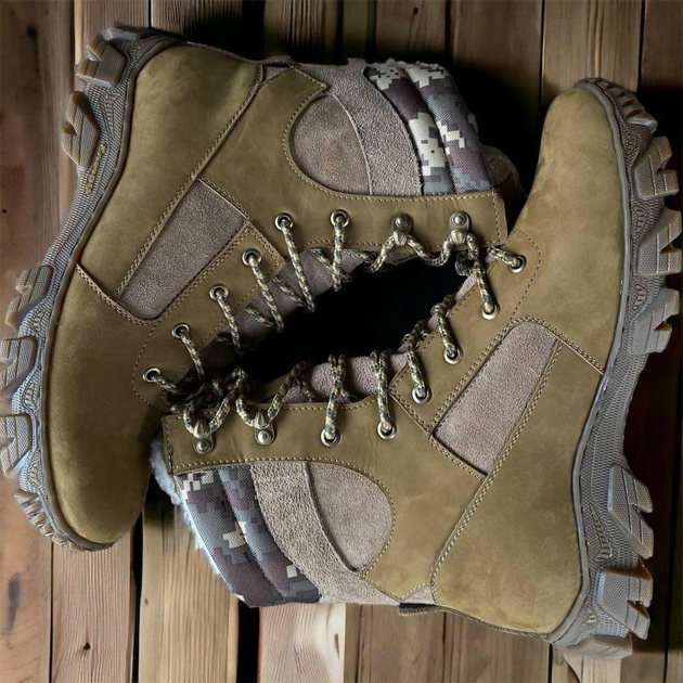 Тактичні зимові шкіряні берці з хутром до -25, тактичне взуття 38 - зображення 2