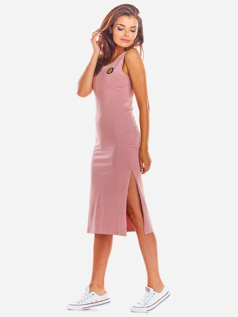 Sukienka na ramiączkach damska z rozcięciem Infinite You M216 113471 S Różowa (5902360543454) - obraz 4