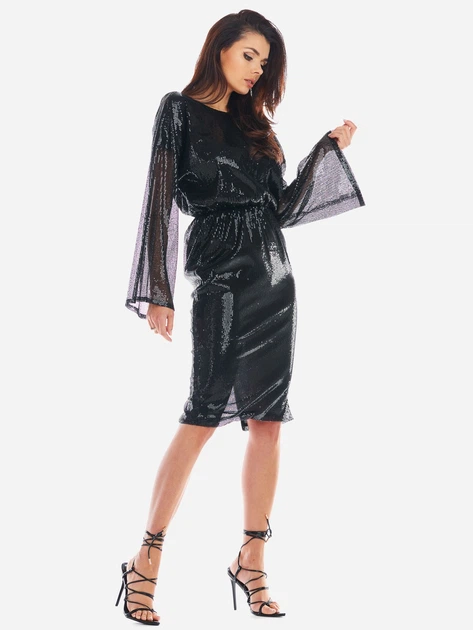 Sukienka trapezowa damska Awama A402 292226 S/M Czarna (5902360552357) - obraz 4