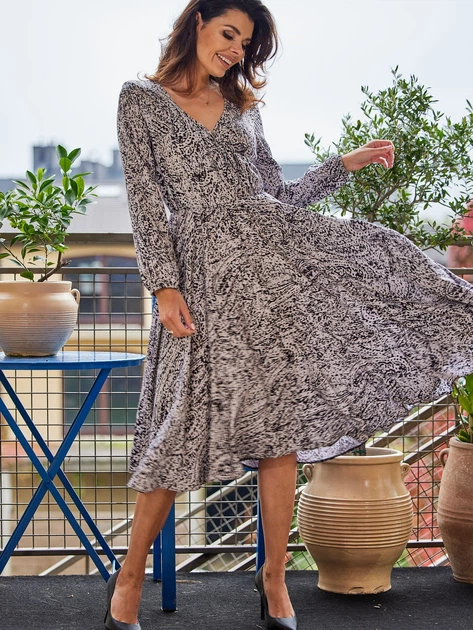 Sukienka trapezowa damska Awama A466 1220667 S Biały/Czarny (5902360561571) - obraz 8